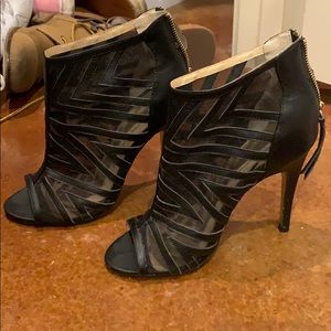 Black mesh stilettos
